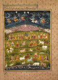 Krishna Lifting Mount Govardhan, from a Persian translation of the Bhagavata Purana, c. 1625 by  - Classic Art canvas print