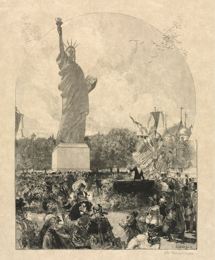 Liberty Enlightening the World, Offered to the City of Paris by the Americans by Auguste Louis Lepère (French, 1849–1918) - Classic Art canvas print