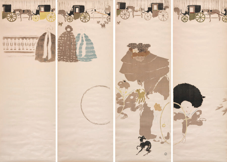 Nursemaids Promenade, Frieze of Carriages by Pierre Bonnard (French, 1867–1947) - Classic Art canvas print
