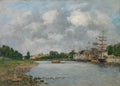 View of the Port of Saint-Valry-sur-Somme by Eugène Boudin (French, 1824–1898) - Classic Art canvas print