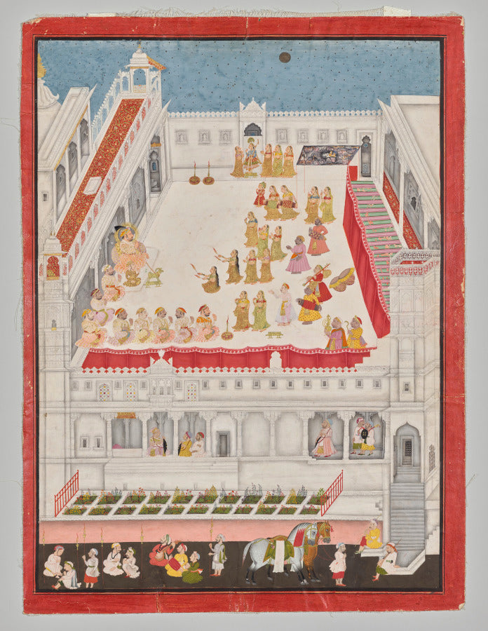 Maharana Jagat Singh Attending the Raslila by Jai Ram (Indian, active 1710–40) - Classic Art canvas print