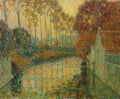 Canal in Autumn Gisors by Henri Le Sidaner (French, 1862–1939) - Classic Art canvas print
