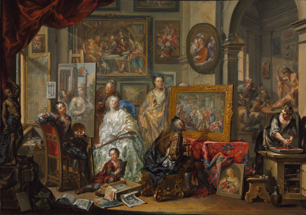 The Artist's Studio by Johann Georg Platzer (Austrian, 1704–1761) - Classic Art canvas print