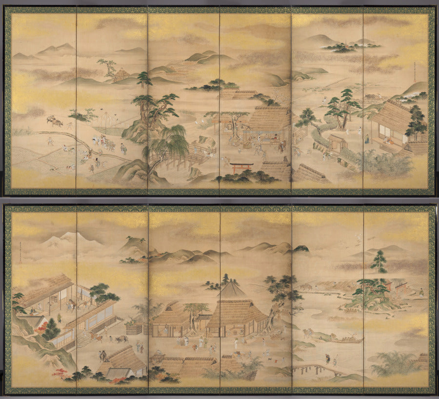 Spring and Autumn Farming by Kō Sūkoku (Japanese, 1730–1804) - Classic Art canvas print