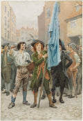 Barnaby Rudge Helping Lead the Gordon Riots by Charles Green (British, 1840–1898) - Classic Art canvas print