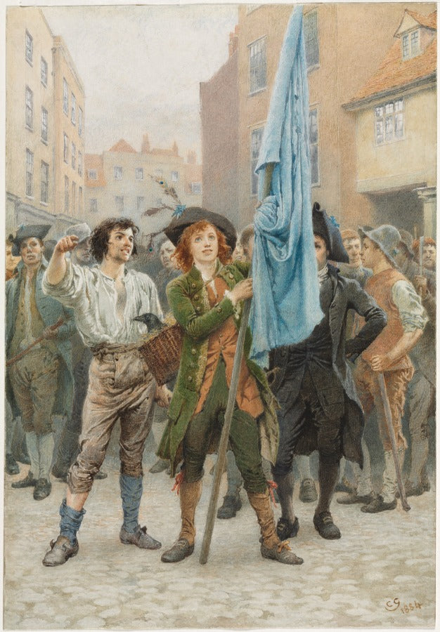 Barnaby Rudge Helping Lead the Gordon Riots by Charles Green (British, 1840–1898) - Classic Art canvas print