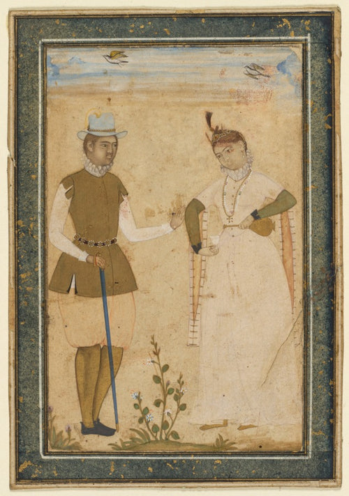 A European Couple by Ali Riza, the "Bodleian Painter" (Indian) - Classic Art canvas print