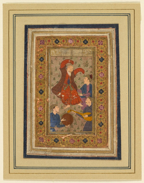 A dancing dervish and three musicians, from a Divan Collected Poems of Urfi Persian, 15551591 by  - Classic Art canvas print
