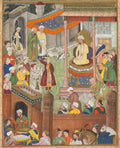Babur receives booty and Humayuns salute after the victory over Sultan Ibrahim in 1526, from an Akbar-nama Book of Akbar of Abul Fazl Indian, 15511602 by  - Classic Art canvas print