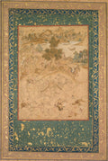 Akbar supervising the capture of wild elephants at Malwa in 1564, painting 90 from an Akbar-nama Book of Akbar of Abul Fazl Indian 15511602 by Farukh Chela (Indian) - Classic Art canvas print