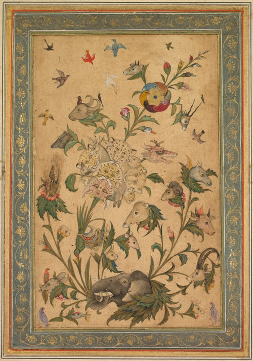 A floral fantasy of animals and birds Waq-waq by  - Classic Art canvas print
