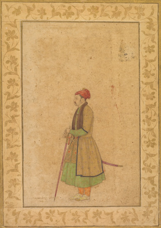 Portrait of Raja Ram Singh of Amber r. 1667-1688 with a Deccan Sword recto by  - Classic Art canvas print