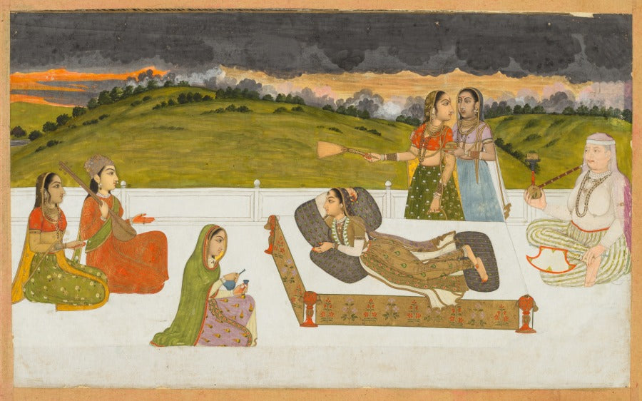 A princess reclining on a terrace with attendants by  - Classic Art canvas print