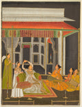 A Princess on a Terrace with Attendants at Night recto by  - Classic Art canvas print