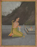 A Night Scene of Shiva Puja recto by Muhammad Rizavi Hindi (Indian, active mid-1700s) - Classic Art canvas print