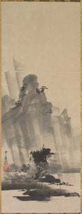 Mountain and River in Storm by Hirowatari Setsuzan (Japanese, ?-1674) - Classic Art canvas print