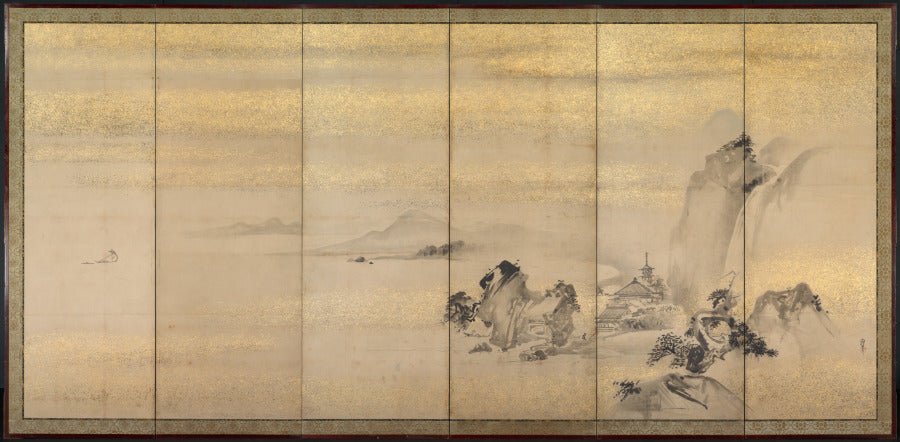 Summer and Winter Landscapes one of a pair by Kano Naonobu (Japanese, 1607–1650) - Classic Art canvas print
