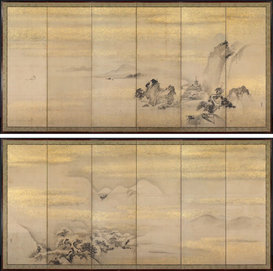 Summer and Winter Landscapes by Kano Naonobu (Japanese, 1607–1650) - Classic Art canvas print
