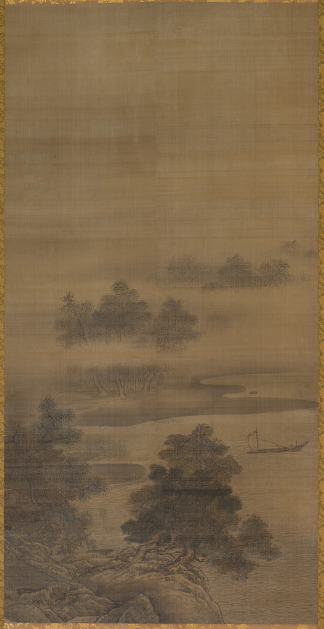 Returning Sails off a Distant Shore, from Eight Views of Xiao-Xiang by Sesshū Tōyō (Japanese, 1420–1506) - Classic Art canvas print