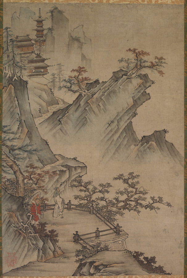 Chinese Literatus Viewing a Valley by  - Classic Art canvas print