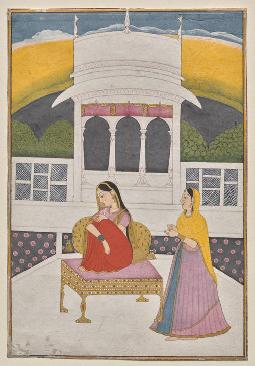 A Nayika, probably Proshitaperyasi Nayika by  - Classic Art canvas print
