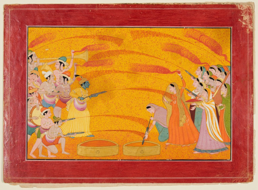 Krishna celebrates Holi by  - Classic Art canvas print