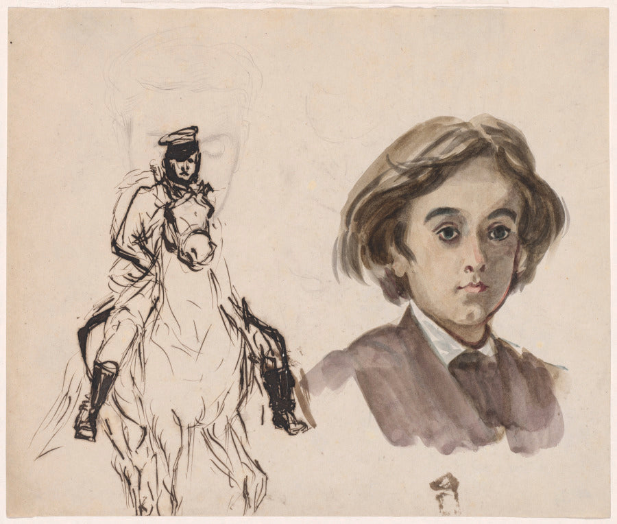 Study Sheet by Alfred Dehodencq (French, 1822–1882) - Classic Art canvas print