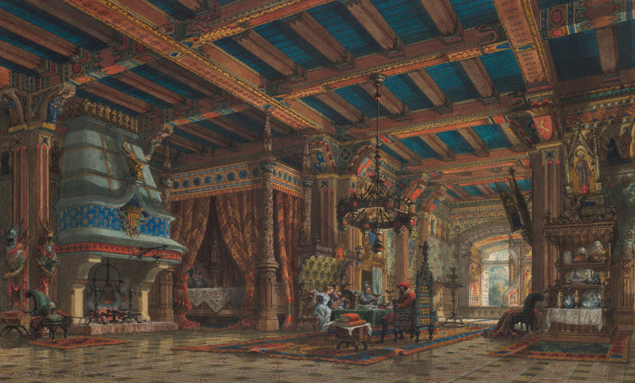 Chteau Interior by V. Germain (French) - Classic Art canvas print