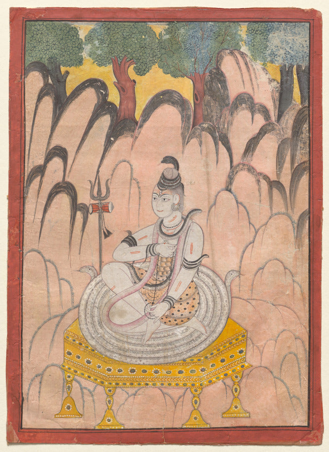 Shiva Seated on a Throne in a Landscape by  - Classic Art canvas print