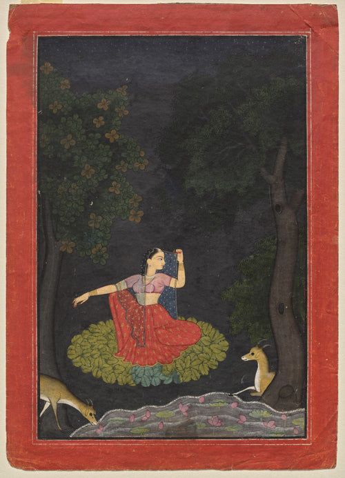 A heroine waiting for her lover Vasakasajja Nayika, from the Nurpur Rasikapriya by  - Classic Art canvas print