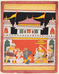 Three Musicians Perform Before a King Shri Raga, from a Ragamala by  - Classic Art canvas print