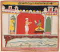 A Brahmin gives Krishna the Message or Invitation for the Competition to Rukminis Svayamvara, from a Bhagavata Purana by  - Classic Art canvas print