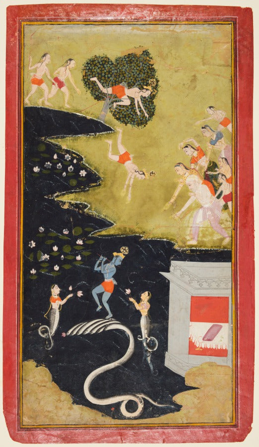 Krishna Quells the Serpent Kaliya, from a Bhagavata Purana by  - Classic Art canvas print