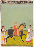 Equestrian Portrait of Maharana Raj Singh II of Mewar r. 175562 by  - Classic Art canvas print