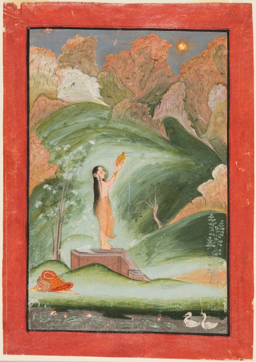A girl worshipping the rising sun Surya puja by Chokha (Indian, active c. 1799–1824) - Classic Art canvas print
