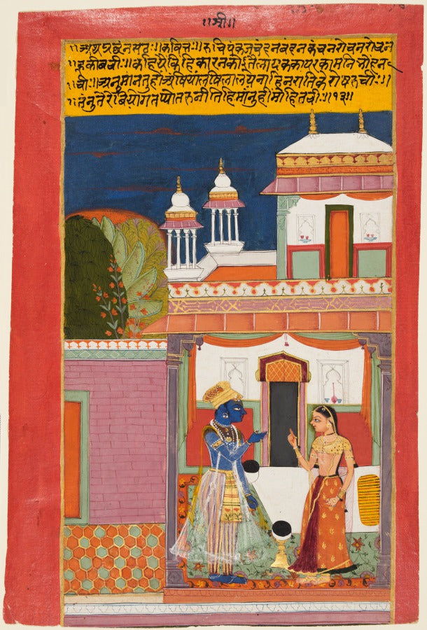 Krishna and Radha Quarreling Shatha Nayaka, from a Rasikapriya by  - Classic Art canvas print