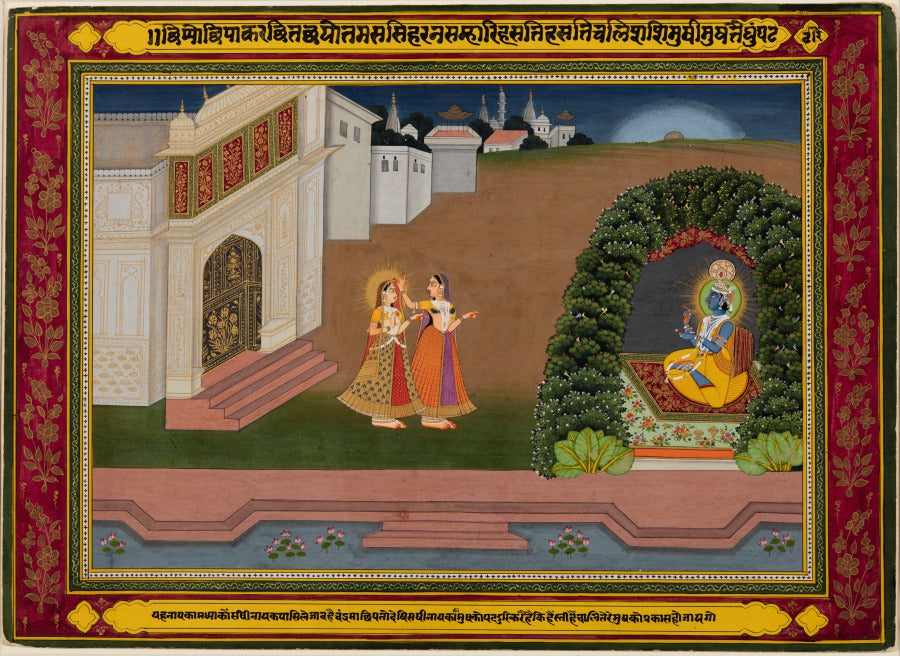 Radhas Confidante Brings Her to Krishna, based on poetry of Bihari Indian, 15951663 by  - Classic Art canvas print