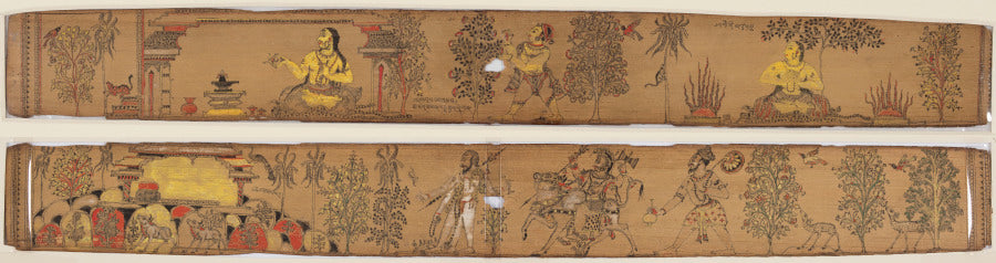 A Prince Performs Austerities recto Shiva and His Followers Return to Mount Kailash verso, from a Romance of Chandrabhanu and Lavanyavati of Upendra Bhanja 16701740 by  - Classic Art canvas print