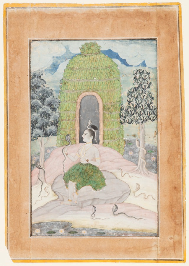 Ascetic Princess with Snakes in a Wilderness Asavari Ragini, from a Ragamala by  - Classic Art canvas print