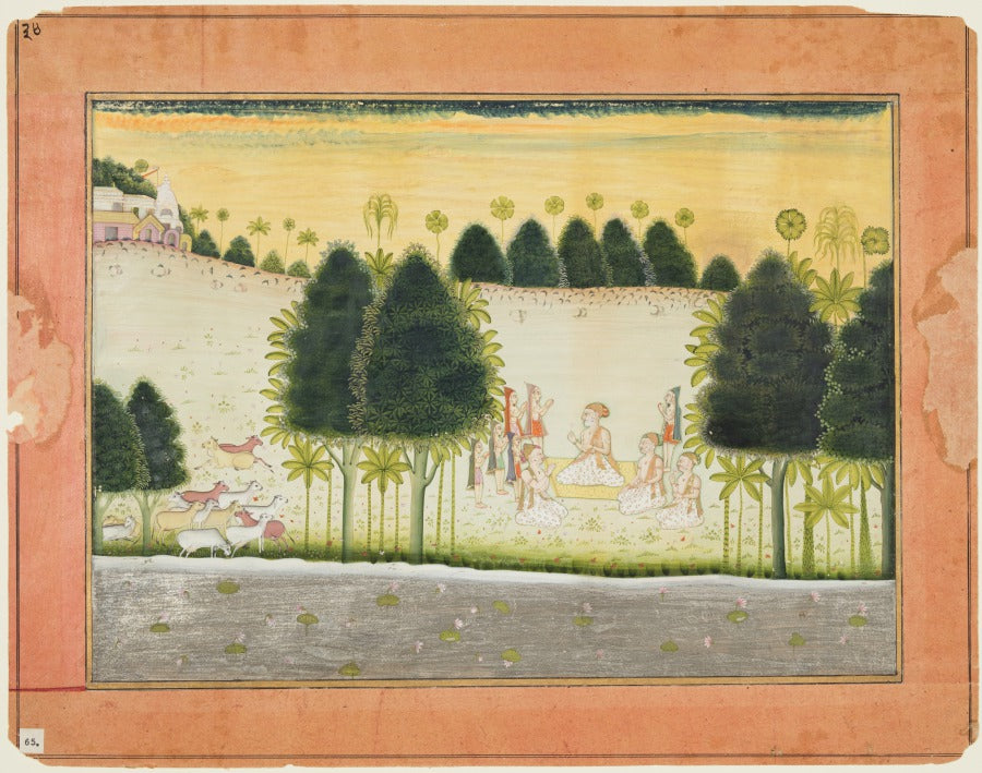 Nanda and the Elders in Council with the Cowherds, from a Bhagavata Purana by  - Classic Art canvas print