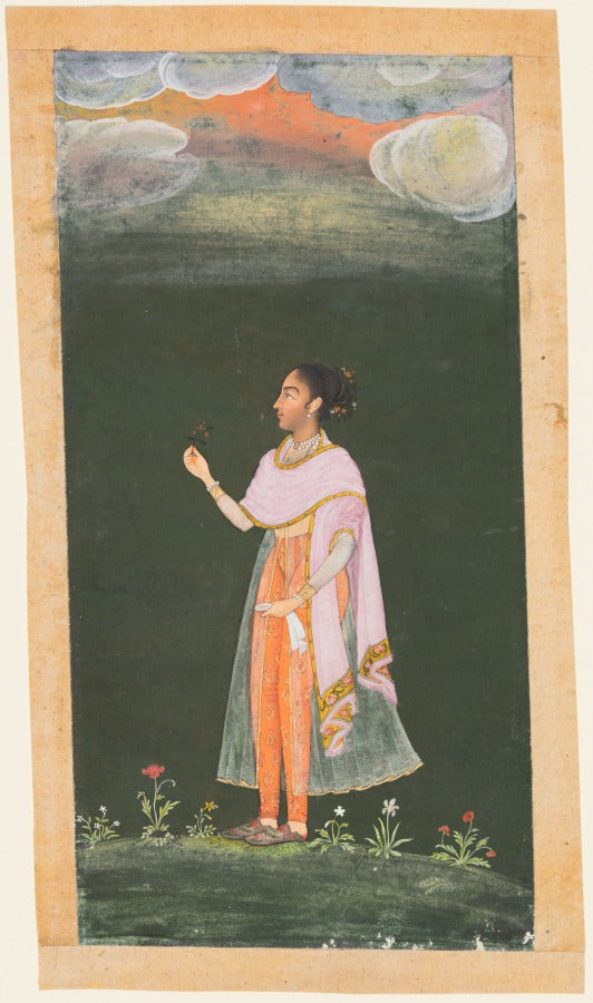 Royal Woman Holding a Flower by  - Classic Art canvas print