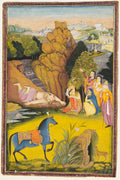 Farhad Kills Himself After Hearing the False News of Shirins Death by Amar Das Bhatti (Indian, active 1800s) - Classic Art canvas print