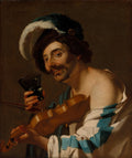 Violin Player with a Wine Glass by Dirck van Baburen (Dutch, c. 1595–1624) - Classic Art canvas print
