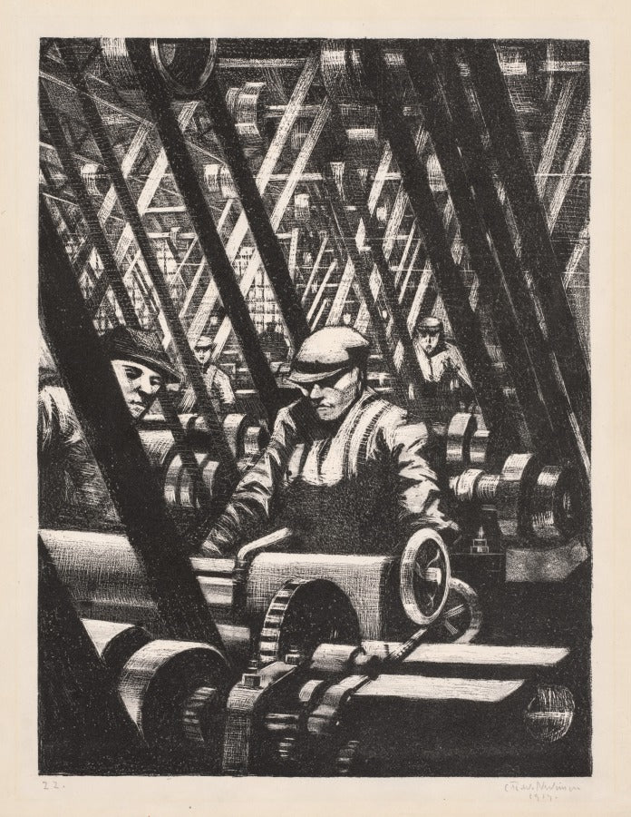 Building Aircraft Making the Engine by Christopher Nevinson (British, 1889–1946) - Classic Art canvas print
