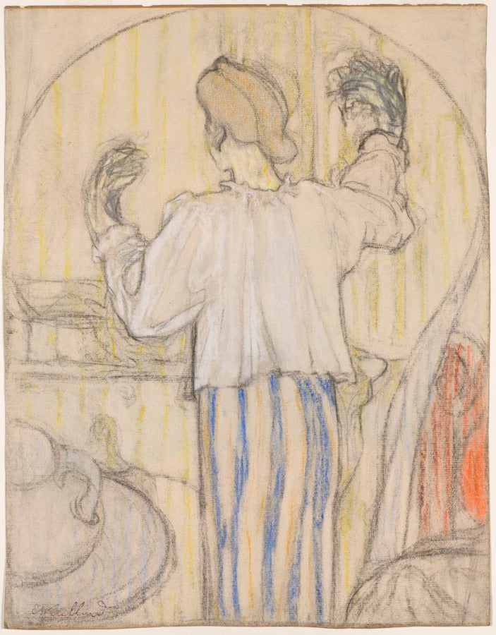 In Front of the Mirror recto by Édouard Vuillard (French, 1868–1940) - Classic Art canvas print