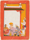 Krishna and Balarama touching the feet of Vasudeva and Devaki, from the Vertical Bhagavata Purana by  - Classic Art canvas print