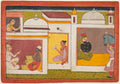 Madhava faces a man holding a scale, folio 1 from a Madhavanala-Kamakandala by  - Classic Art canvas print