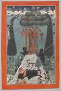 Goddess standing on a mountaintop by Master of the court of Mandi (Indian) - Classic Art canvas print