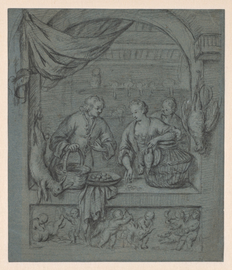 The Bird Seller by Willem van Mieris (Dutch, 1662–1747) - Classic Art canvas print