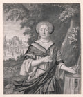 Portrait of a Woman near a Fountain, a Rose in Her Hand by Johan Thopas (Dutch, 1630–1700) - Classic Art canvas print